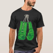 St Patricks Day Boxing Glove Green Lucky Shamrock T-shirt (Voorkant)