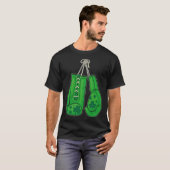 St Patricks Day Boxing Glove Green Lucky Shamrock T-shirt (Voorkant volledig)