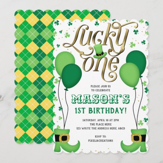 St Patrick's Day, Boy 1st Birthday, Lucky One Kaart (Voorkant / Achterkant)