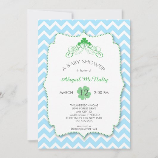 St Patrick's Day Boy Baby shower Kaart (Voorkant)