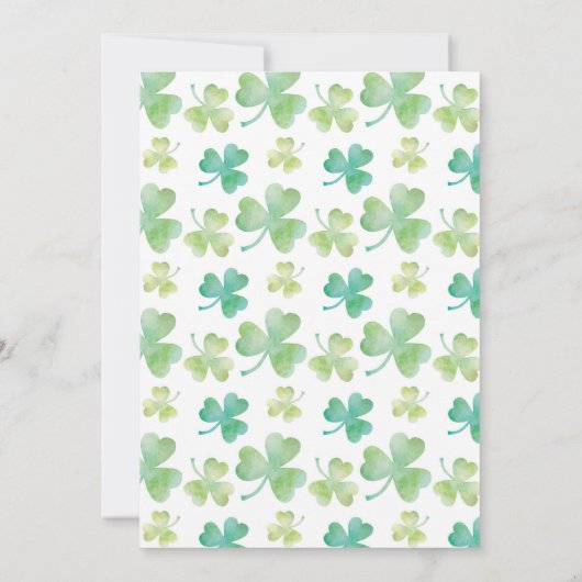 St Patrick's Day Boy Baby shower Shamrock Animals Kaart (Achterkant)