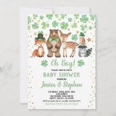 St Patrick's Day Boy Baby shower Shamrock Dieren Kaart (Voorkant)