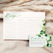 St. Patricks Day Bridal Shower Green Recipe Card Kaart