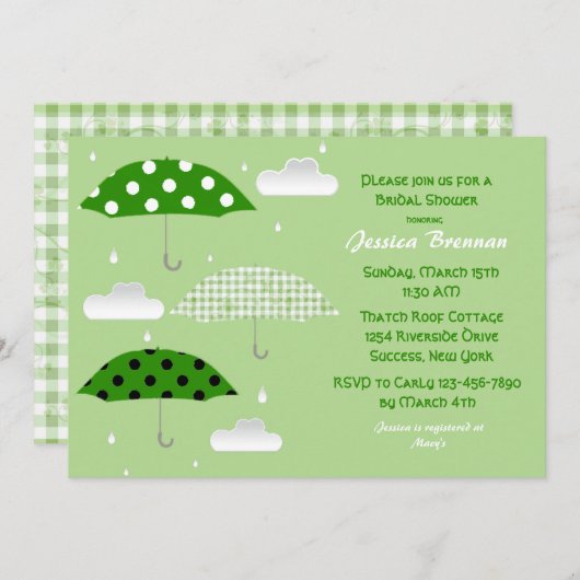 St. Patrick's Day Bridal Shower Invitation Kaart (Voorkant / Achterkant)
