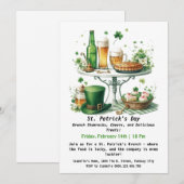 St. Patrick's Day Brunch – Klavertjes, Proost Kaart (Voorkant / Achterkant)