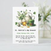 St. Patrick's Day Brunch – Thee, bier en Iers eten Kaart (Staand voorkant)