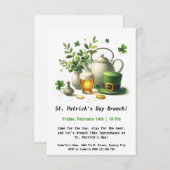 St. Patrick's Day Brunch – Thee, bier en Iers eten Kaart (Voorkant / Achterkant)