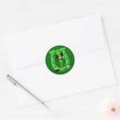 St Patrick's Day Brunette Girl Leprechaun Ronde Sticker (Envelop)
