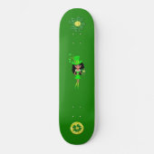 St Patrick's Day Brunette Girl Leprechaun Skateboard (Voorkant)