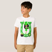 St Patrick's Day Brunette Girl Leprechaun T-shirt (Voorkant volledig)