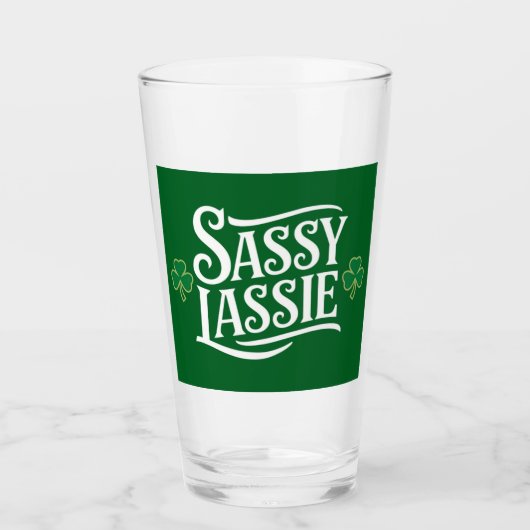 St. Patrick's Day brutale meid Funny Ierse meisje Glas (Voorkant)