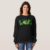 St Patricks Day Buffalo Plaid Gnome Love Shamrock Trui (Voorkant volledig)