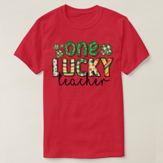St Patrick's Day Buffalo Pset leraar 1 Lucky T-shirt (Design voorkant)