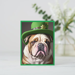 St. Patrick's Day Bulldog Feestdagenkaart