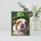St. Patrick's Day Bulldog Feestdagenkaart (Staand voorkant)