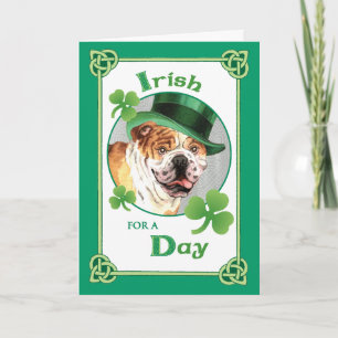 St. Patrick's Day Bulldog Kaart
