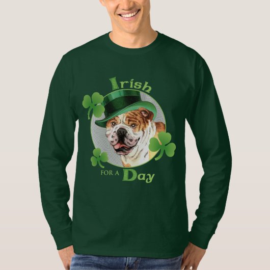 St. Patrick's Day Bulldog T-shirt (Voorkant)