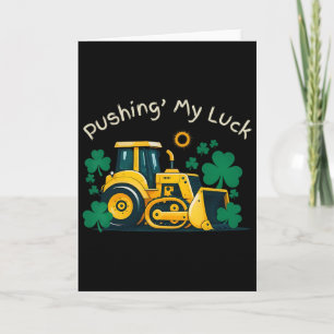 St. Patrick's Day Bulldozer Plezier Bouw Kinderen  Kaart