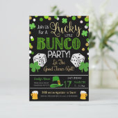 St. Patrick's Day Bunco Party Invitation Kaart (Staand voorkant)