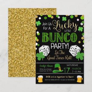 St. Patrick's Day Bunco Party Invitation Kaart