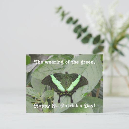 St. Patrick's Day Butterfly Briefkaart (Staand voorkant)