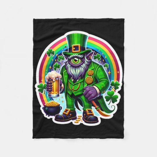 St Patrick's Day Bylor Van Het Boze Oog Ierse Demo Fleece Deken (Voorkant)
