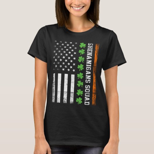 St Patrick's Day C Leaf Shenanigans Squad Amerikaa T-shirt (Voorkant)