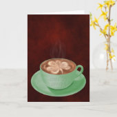 St. Patrick's Day Cappuccino Art Kaart (Gele Bloem)
