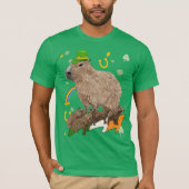 St Patricks Day Capybara Irish T-shirt (Voorkant)
