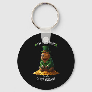 St. Patrick's Day capybara leprechaun gouden munte Sleutelhanger