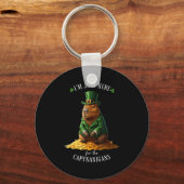 St. Patrick's Day capybara leprechaun gouden munte Sleutelhanger (Voorkant)