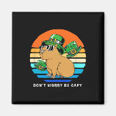 St Patricks Day Capybyra Maak je geen zorgen Magneet (Voorkant)