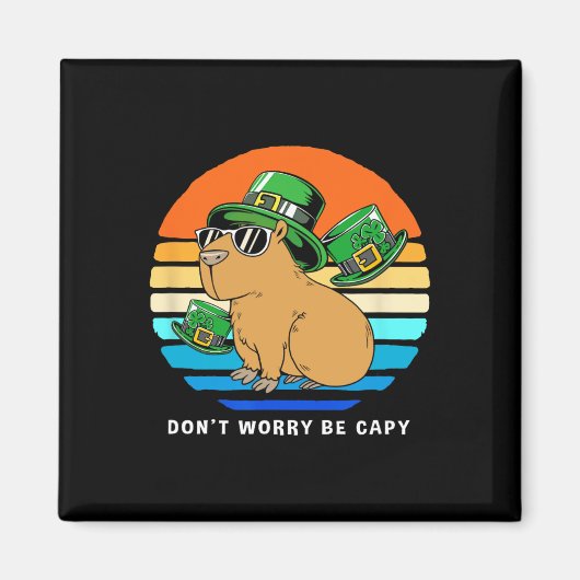 St Patricks Day Capybyra Maak je geen zorgen Magneet (Voorkant)