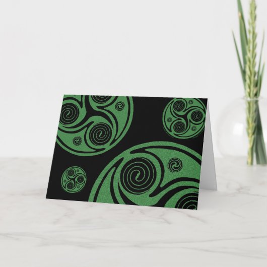 St. Patrick's Day Card - Irish Triskel Spirals Kaart (Voorkant)