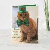 St. Patrick's Day Card met een schattige kat Kaart (Voorkant)