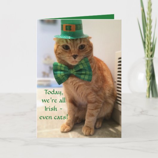 St. Patrick's Day Card met een schattige kat Kaart (Voorkant)
