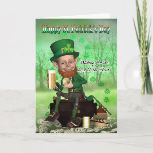 St. Patrick's Day Card - met Leprechaun Kaart
