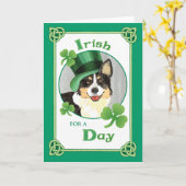 St. Patrick's Day Cardigan Welsh Corgi Kaart (Gele Bloem)