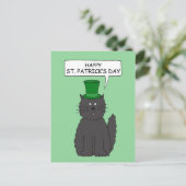 St Patrick's Day Cartoon Cat in a Pet Briefkaart (Staand voorkant)