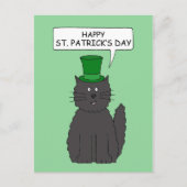 St Patrick's Day Cartoon Cat in a Pet Briefkaart (Voorkant)