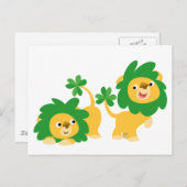 St Patrick's Day Cartoon Lions briefkaart (Voorkant / Achterkant)
