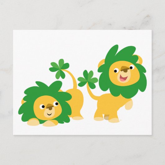 St Patrick's Day Cartoon Lions briefkaart (Voorkant)