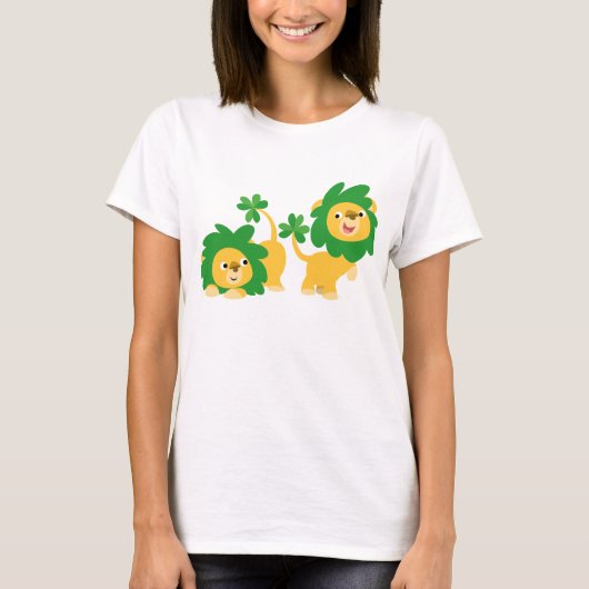 St Patrick's Day Cartoon Lions T-shirt voor dames (Voorkant)