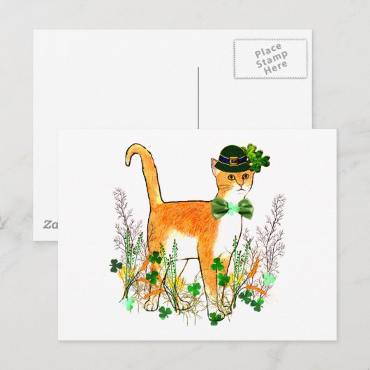 St. Patrick's Day Cat Briefkaart (Voorkant / Achterkant)