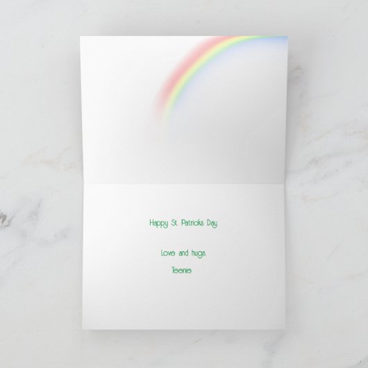 St. Patrick's Day Cat en Rainbow Kaart (Binnen)