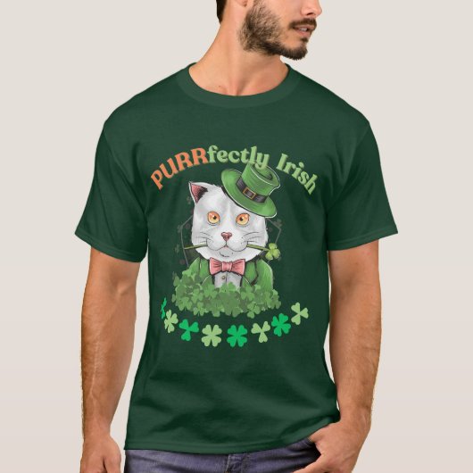 St. Patrick's Day Cat Fan Dierenarts T-shirt (Voorkant)