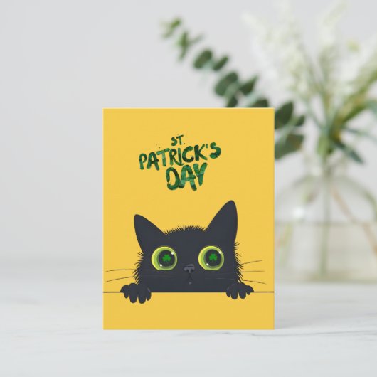 St. Patrick's Day Cat Funny Bedankkaart (Staand voorkant)