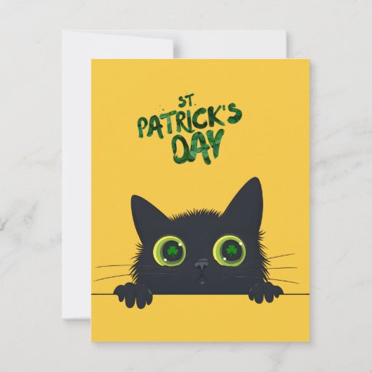St. Patrick's Day Cat Funny Bedankkaart (Achterkant)