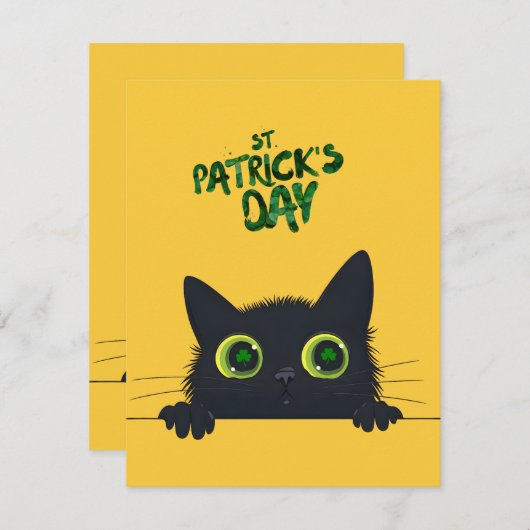 St. Patrick's Day Cat Funny Bedankkaart (Voorkant / Achterkant)