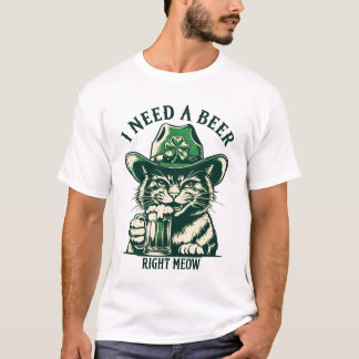 St Patrick's Day Cat Funny-Ik heb nu een biertje n T-shirt